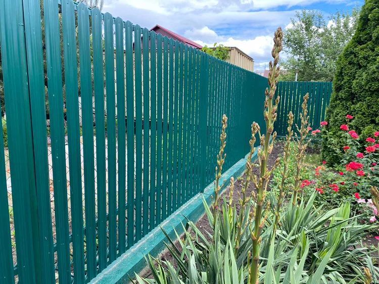 Забор из штакетника 60м Зеленый Мох фото5 в Сланцах