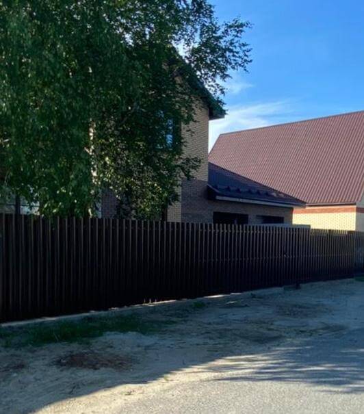 забор из штакетника шоколад фото3 в Сланцах