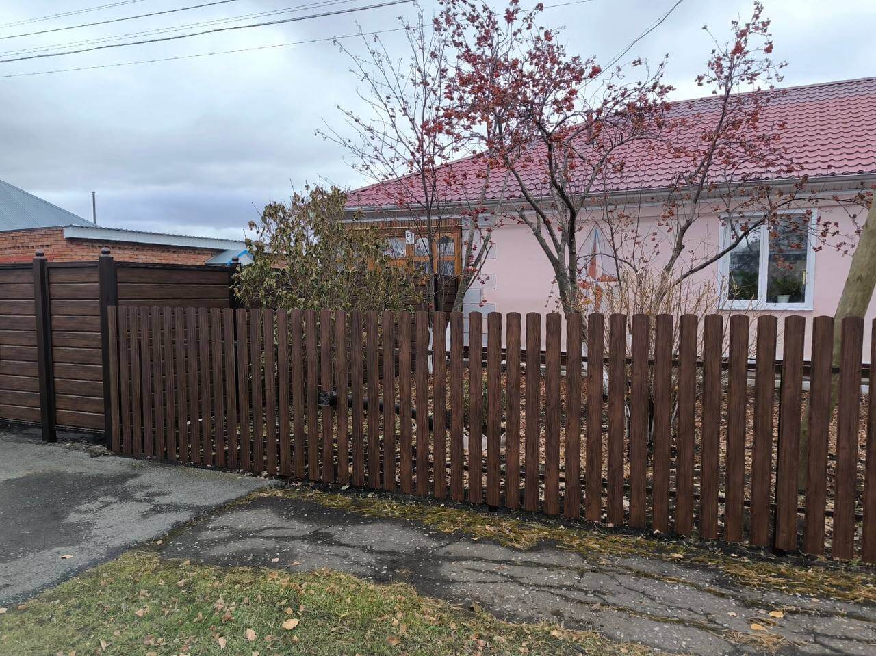 Забор из евроштакетника 12м Античное Дерево Принтек фото 1 в Сланцах