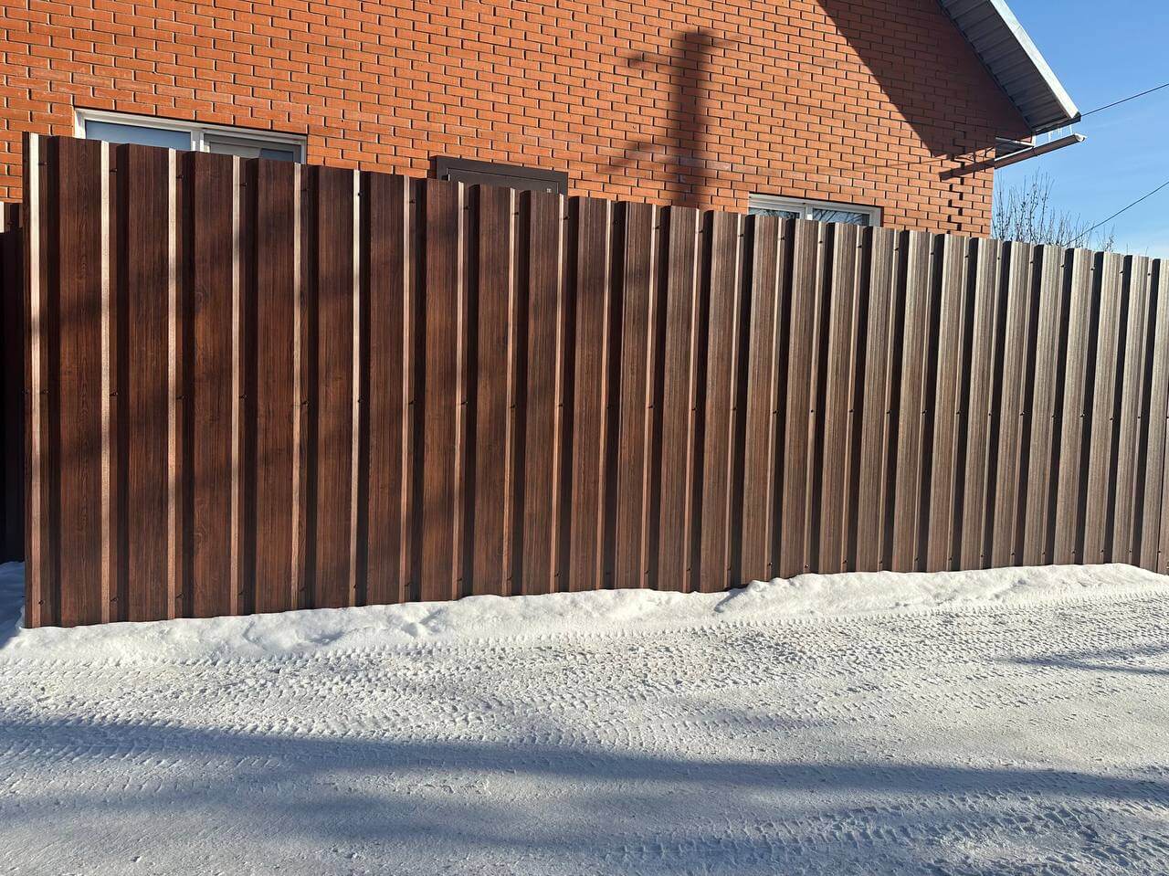 Забор из профнастила НС-21 22м Античное Дерево Принтек фото 4 в Сланцах
