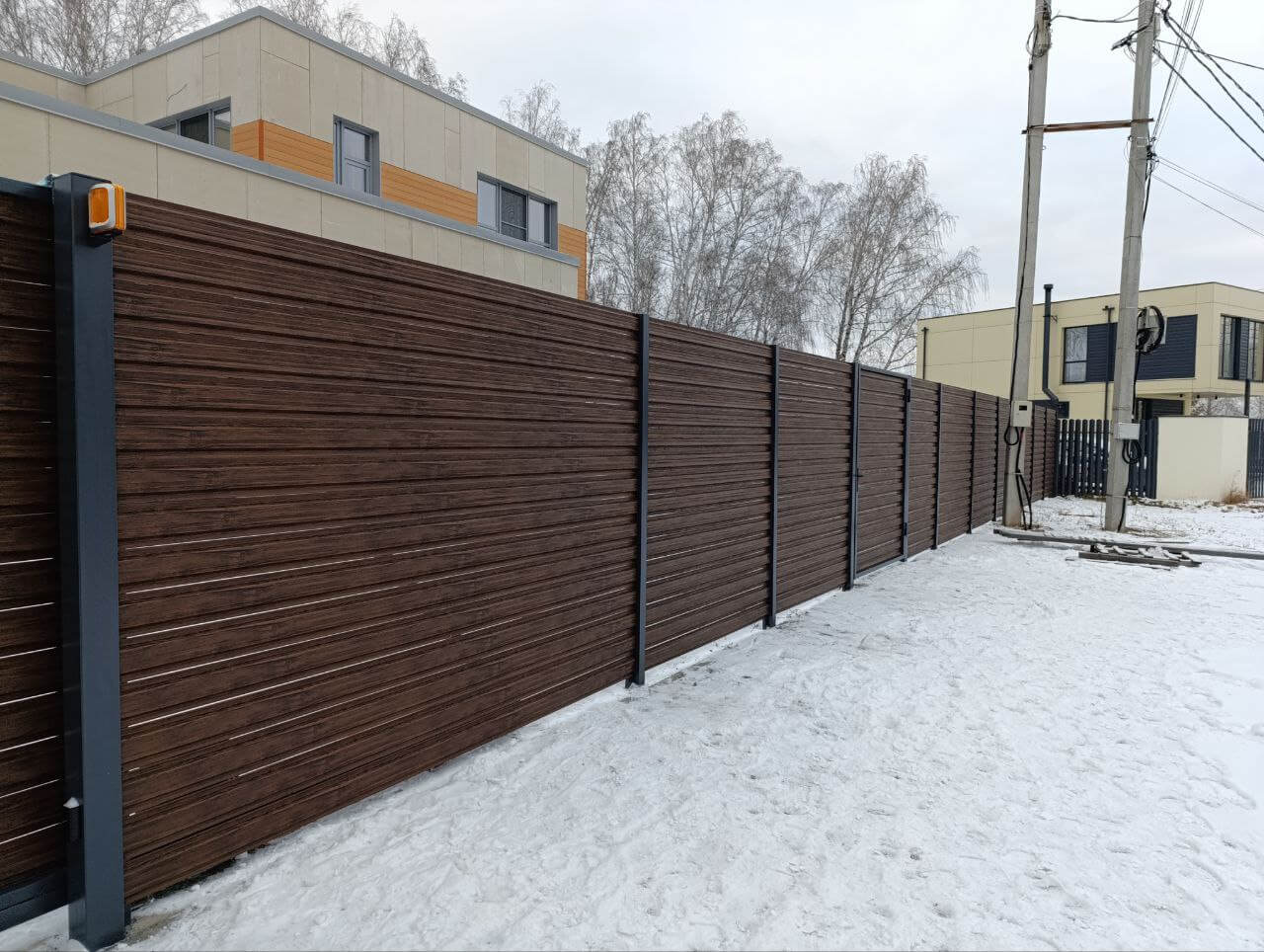 Забор-ранчо из евроштакетника 58м Темный Каштан 3D Принтек фото 4 в Сланцах