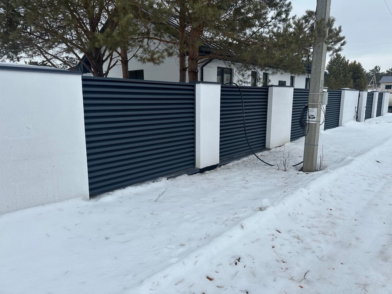 Забор-жалюзи 76м RAL7024/7024 Серый Графит двусторонний МАТТЕ фото 3 в Сланцах