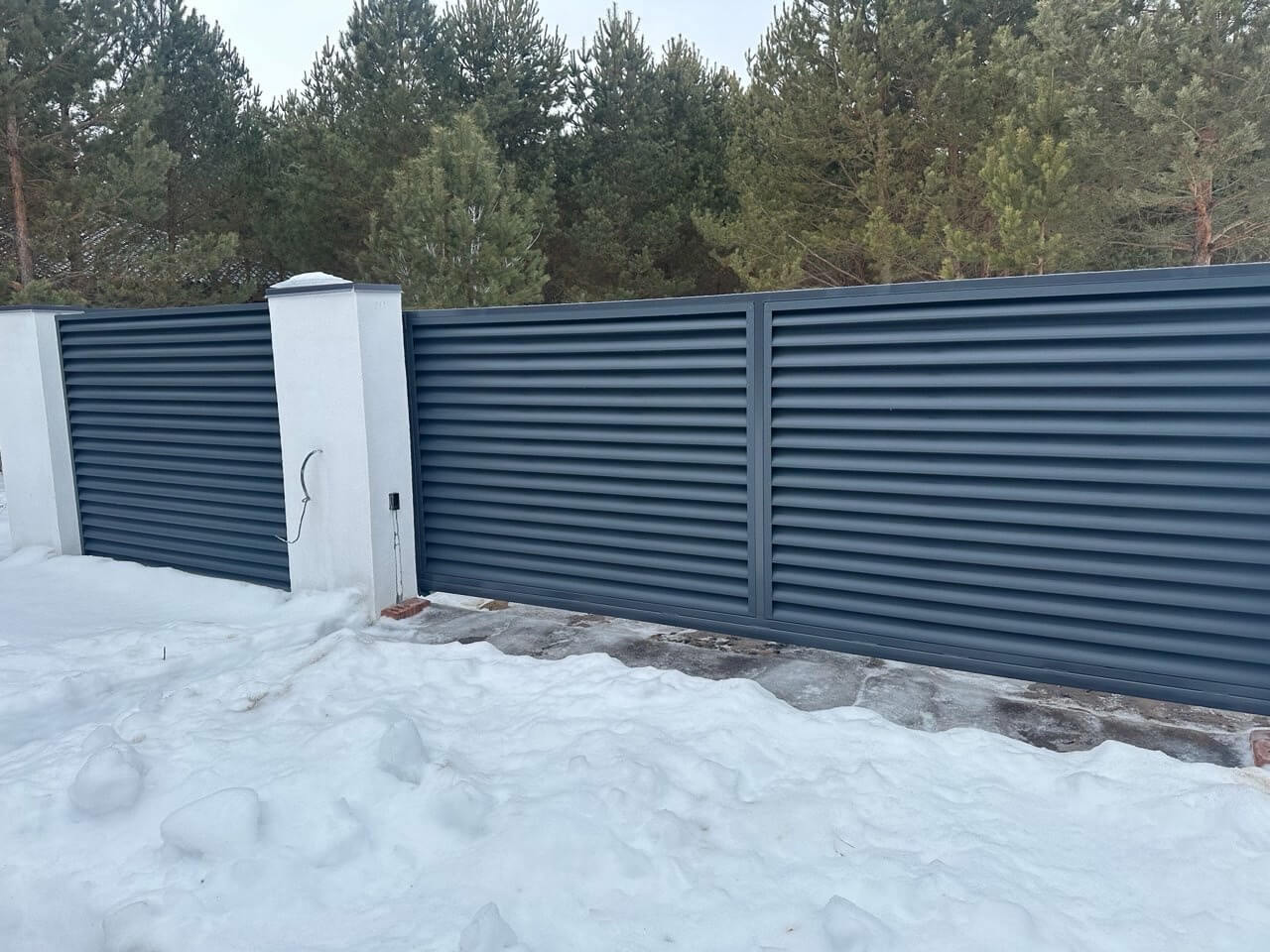 Забор-жалюзи 76м RAL7024/7024 Серый Графит двусторонний МАТТЕ в Сланцах