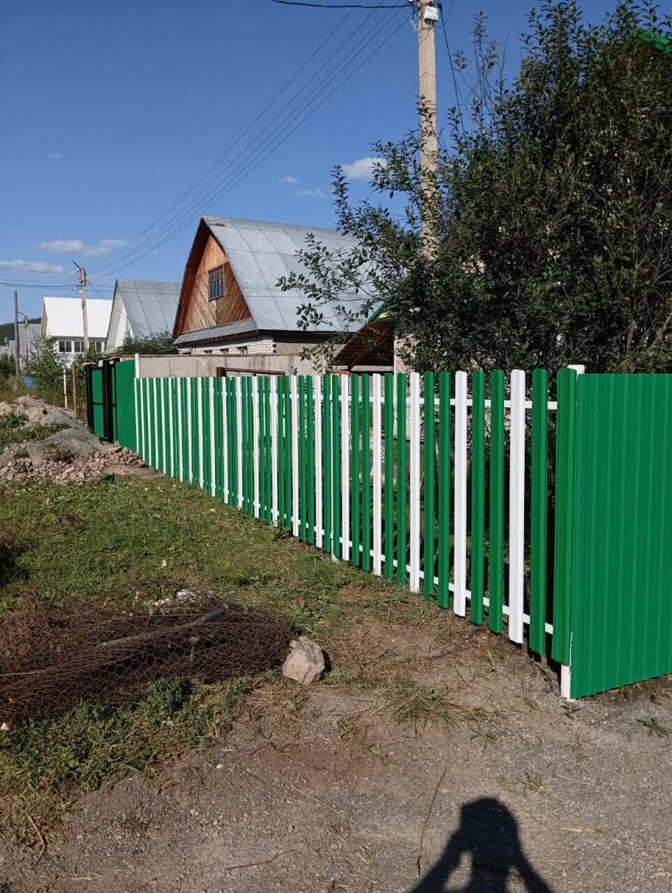 Забор из евроштакетника 10м RAL9003 Белый, RAL6029 Зеленая Мята в Сланцах
